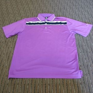 FootJoy Casual Purple Golf Polo Shirt Men's Size Large (Kings Island GC) Logo